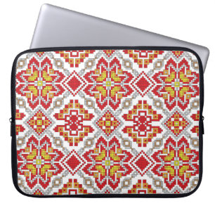 Embroidered handmade cross-stitch ethnic Ukraine p Laptop Sleeve