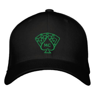 Embroidered Hat Green Stitch
