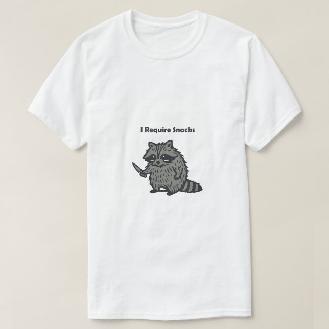 Embroidered I Require Snacks funny cozy T-Shirt (Design Front)