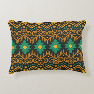 Embroidered Ikat Fabric Ethnic Design Decorative Cushion