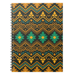 Embroidered Ikat Fabric Ethnic Design Notebook