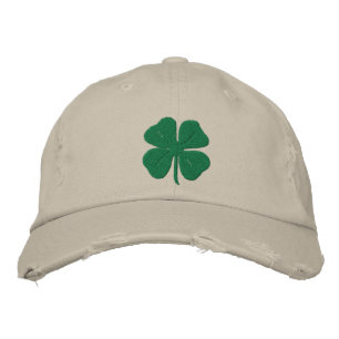Embroidered Irish Four Leaf Clover Hat