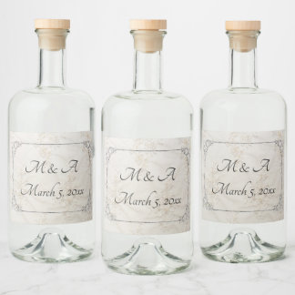 Embroidered Lace Wedding Bottle Label
