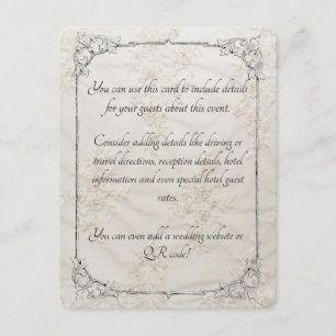 Embroidered Lace Wedding Enclosure Card