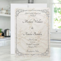 Embroidered Lace Wedding Invitation 