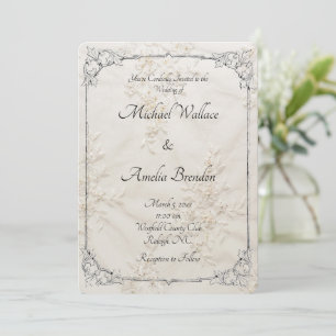 Embroidered Lace Wedding Save the Date Card