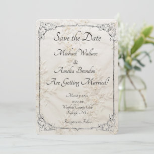 Embroidered Lace Wedding Save the Date Card