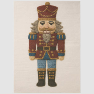 Embroidered Look Christmas Nutcracker Tissue Paper