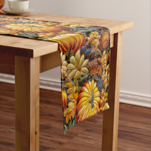 Embroidered Look Large Thanksgiving Tablecloth