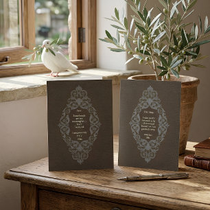 Embroidered-look Vintage Silver Filigree Apology Card