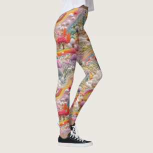 Embroidered Magical Valley Leggings - Cute