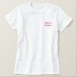 Embroidered Modern Elegant Name Shirt<br><div class="desc">Your name modern and elegant embroidered on your shirt. Very nice gift for birthday or mother's day.</div>