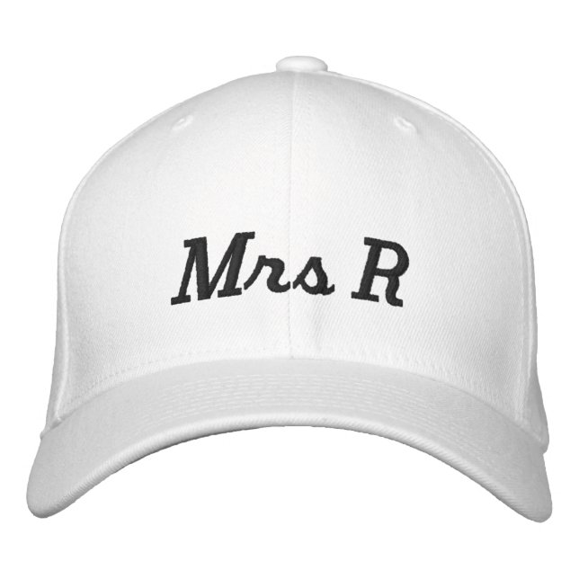 Embroidered Mrs Initial Bachelorette Baseball Hat (Front)