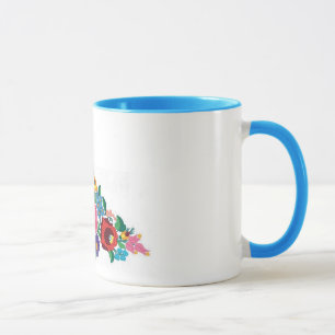 embroidered mug