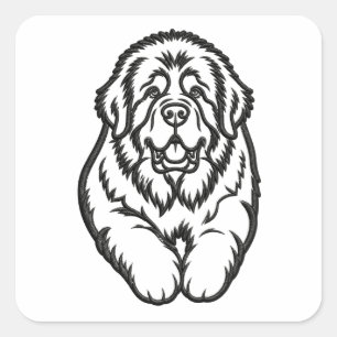 Embroidered Newfoundland Emblem Square Sticker