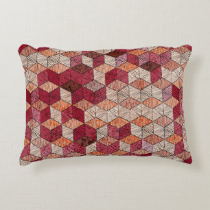 Embroidered patchwork seamless pattern. Bohemian. Decorative Cushion