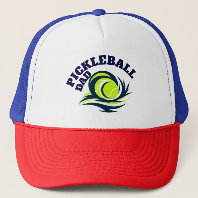 Embroidered Pickleball Dad Cap, Baseba-Trucker Hat (Front)