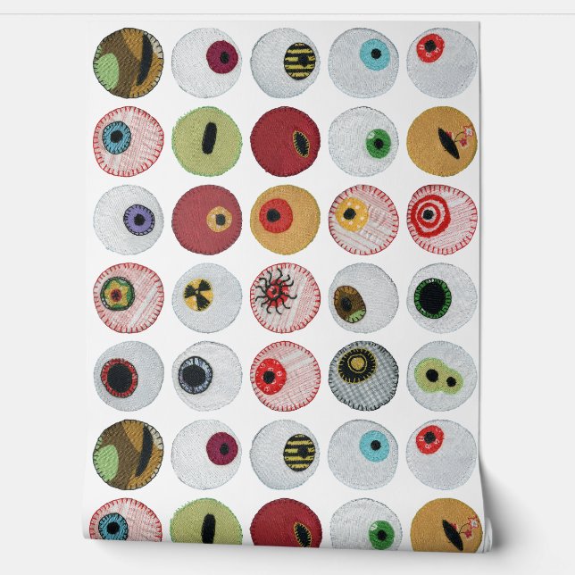 Embroidered Rainbow Eyeballs Wallpaper (Unrolling)