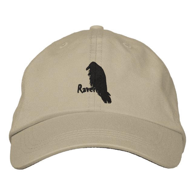 Embroidered Raven on Raven Hat (Front)