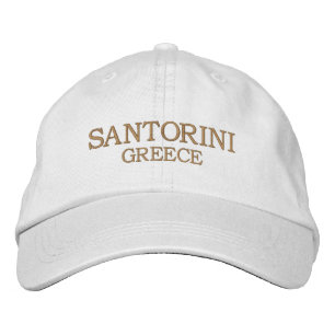 Embroidered Santorini Greece Summer Minimalist Cap