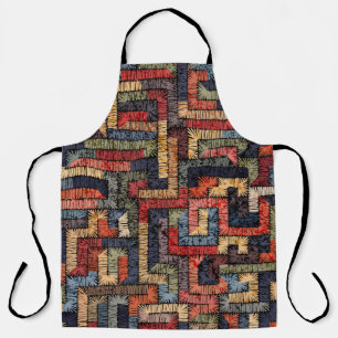 Embroidered seamless geometric pattern. Ethnic and Apron