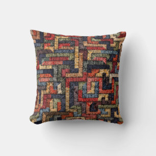 Embroidered seamless geometric pattern. Ethnic and Cushion