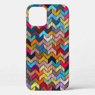 Embroidered seamless geometric pattern. Ornament E iPhone 12 Case