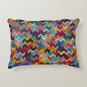 Embroidered seamless geometric pattern. Ornament E Decorative Cushion