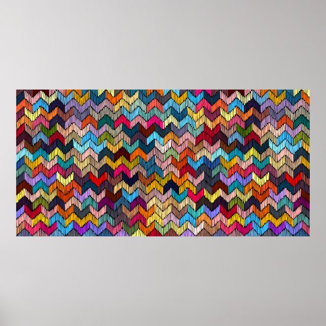 Embroidered seamless geometric pattern. Ornament E Poster (Front)