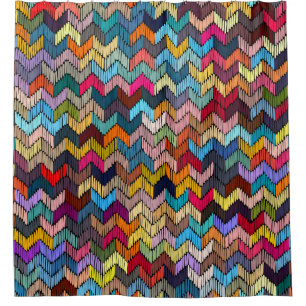 Embroidered seamless geometric pattern. Ornament E Shower Curtain