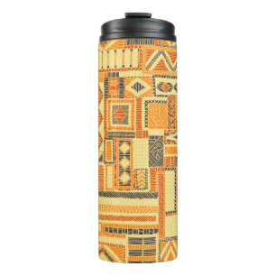 Embroidered seamless patchwork pattern. Bohemian o Thermal Tumbler