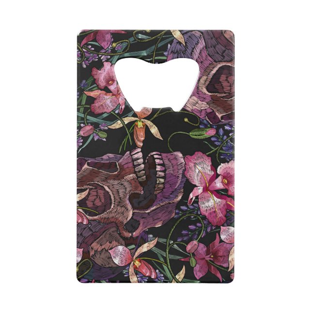 Embroidered Skull: Gothic Orchid Pattern (Front)