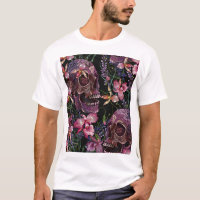 Embroidered Skull: Gothic Orchid Pattern