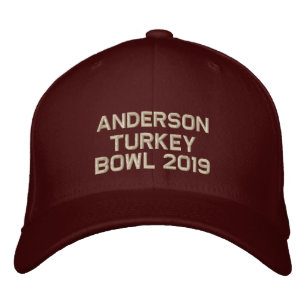 Embroidered Turkey Bowl  - Change to Current Year Embroidered Hat