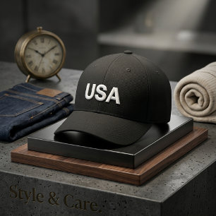 Embroidered USA Design Adjustable Baseball Cap