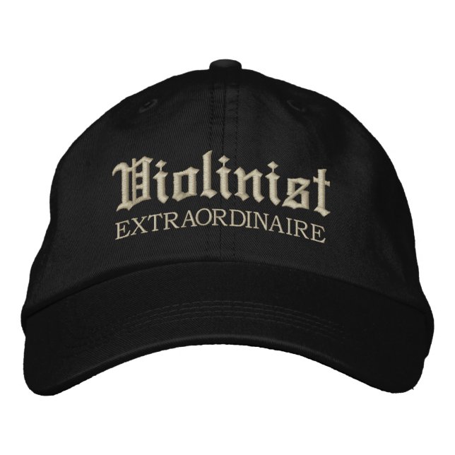Embroidered Violinist Extraordinaire Music Cap (Front)
