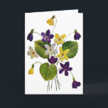 Embroidered White, Yellow and Purple Violets Card<br><div class="desc">Embroidered White,  Yellow and Purple Violets</div>