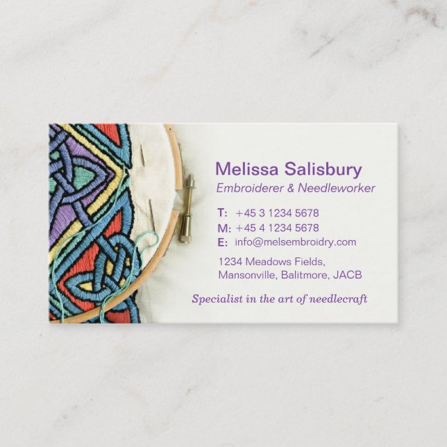 Embroiderer / Needlework business cards (Front)