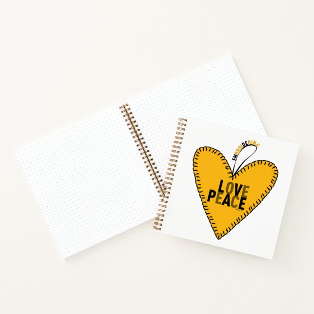 Embroidering Love & Peace • Yellow • Notebook (Inside)