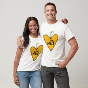 Embroidering Love & Peace • Yellow • T-Shirt
