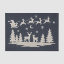 Embroidery Christmas Forest Animals Santa Sleigh