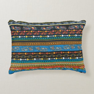 Embroidery colorful simplified ethnic feathers pat decorative cushion