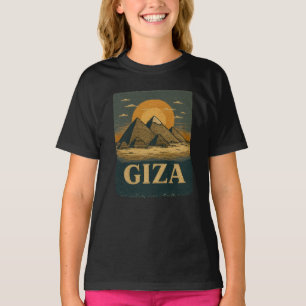 Embroidery Egyptian Pyramids of Giza Great Pyramid T-Shirt