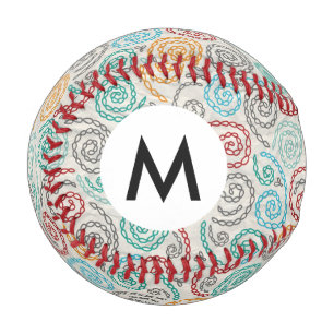 Embroidery fancy rumpled paper baseball