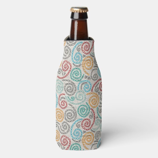Embroidery fancy rumpled paper bottle cooler (Bottle Front)