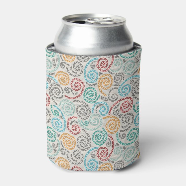 Embroidery fancy rumpled paper can cooler (Can Front)