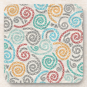 Embroidery fancy rumpled paper coaster