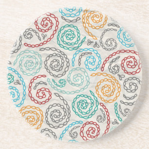 Embroidery fancy rumpled paper coaster