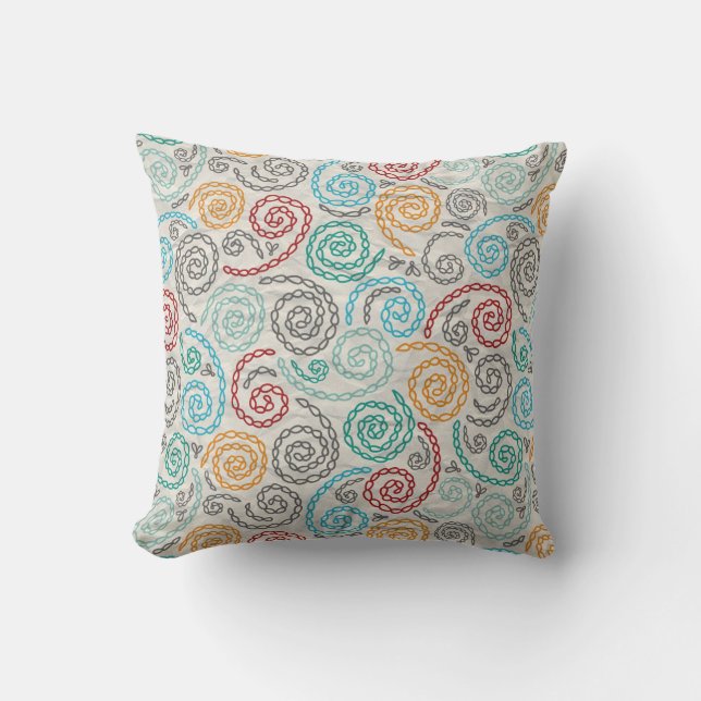 Embroidery fancy rumpled paper cushion (Front)