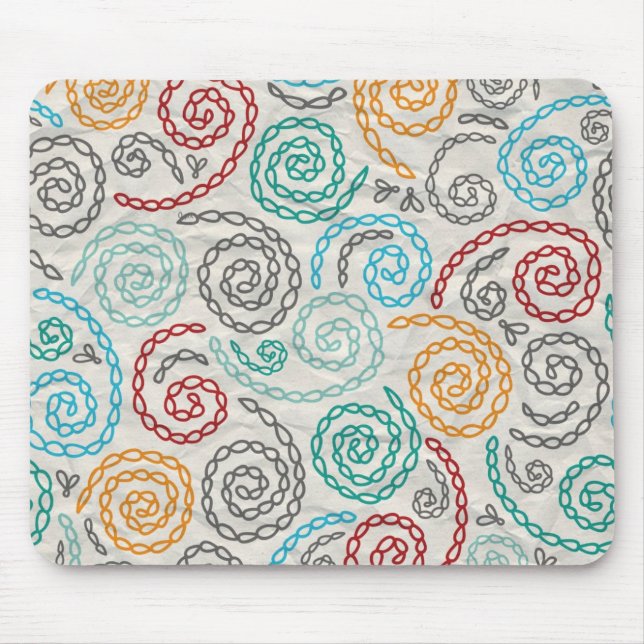 Embroidery fancy rumpled paper mouse mat (Front)